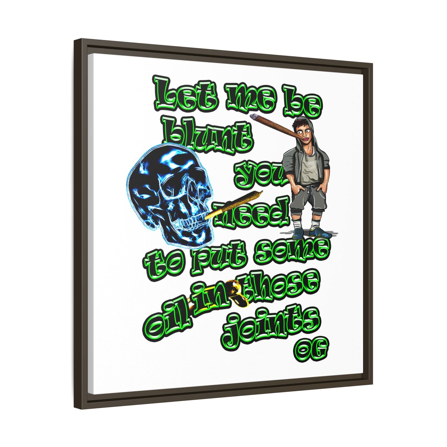 og - framed canvas art (white)