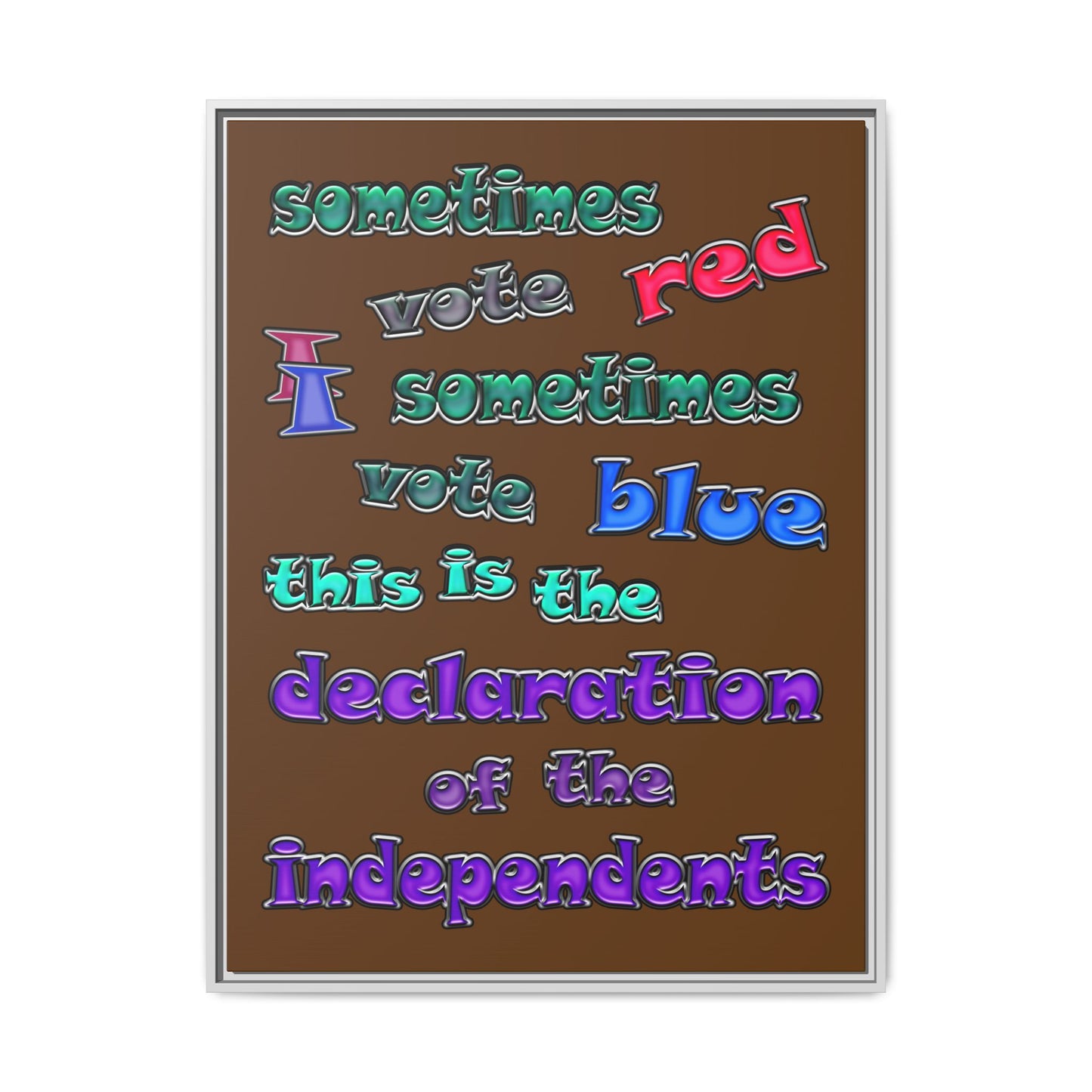 declaration of the independents - framed canvas art (brown)