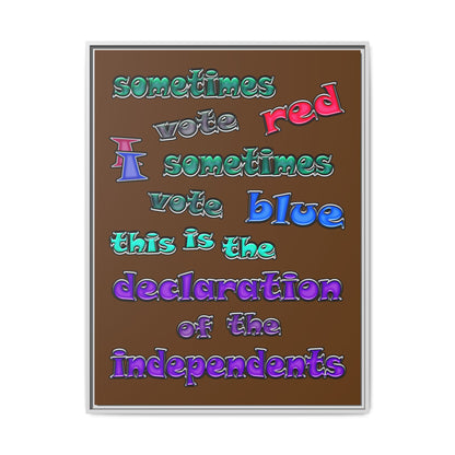 declaration of the independents - framed canvas art (brown)
