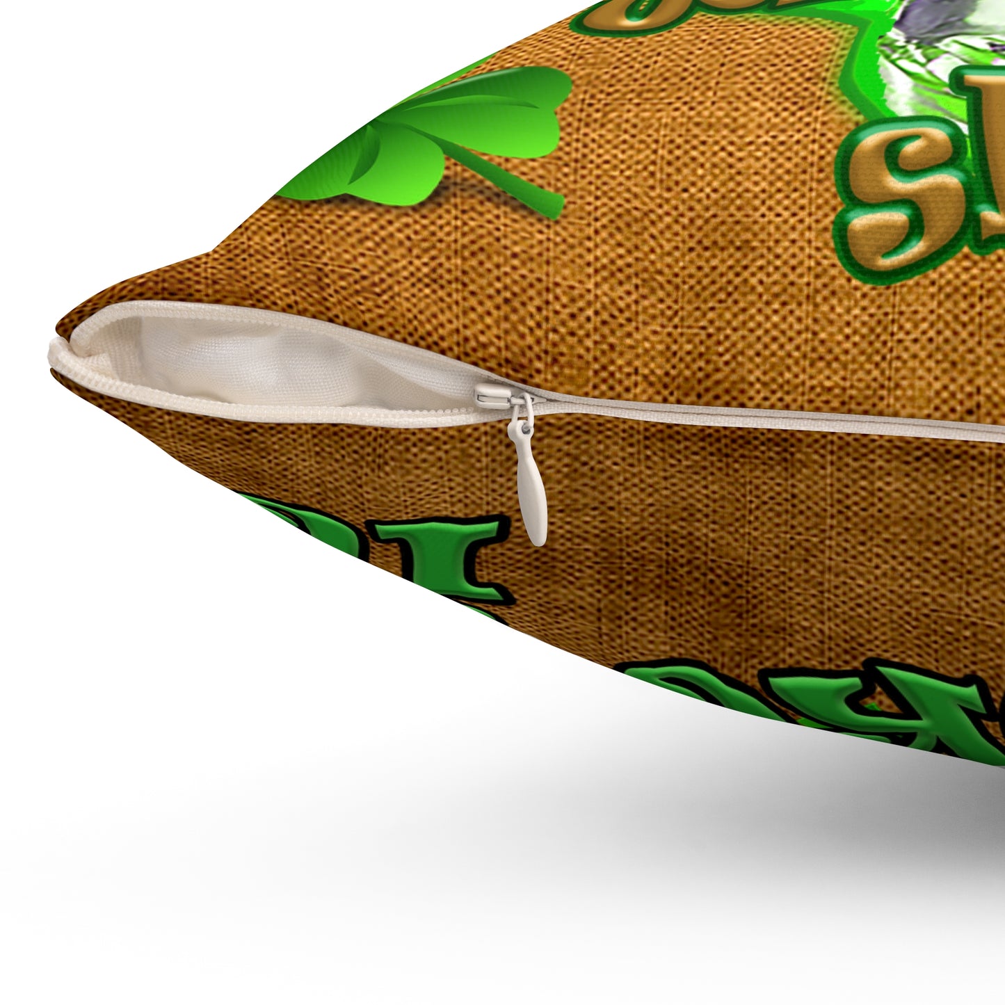 celtics logo - Spun Polyester Square Pillow - (dichromatic brown papyrus)