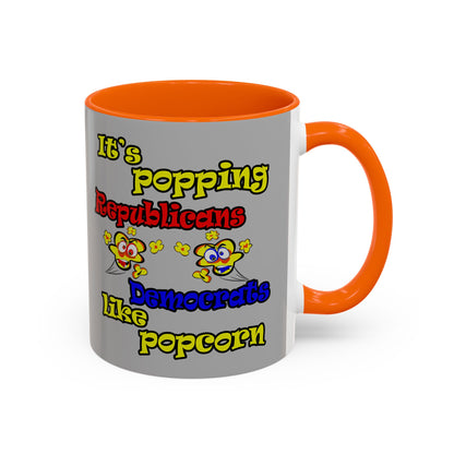 popping like popcorn - Accent Mug (light grey)