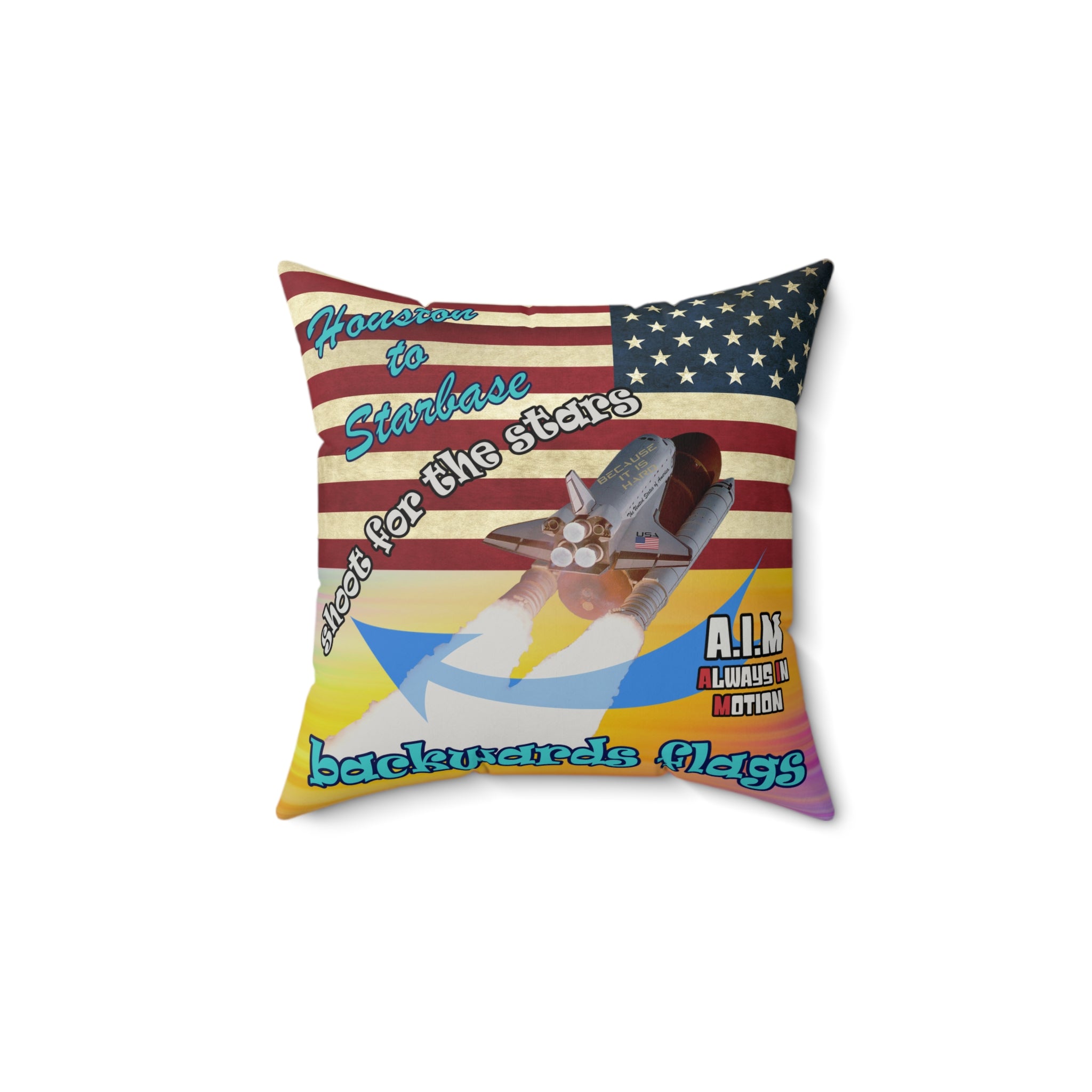 shoot for the stars - Faux Suede Square Pillow - (color blur)