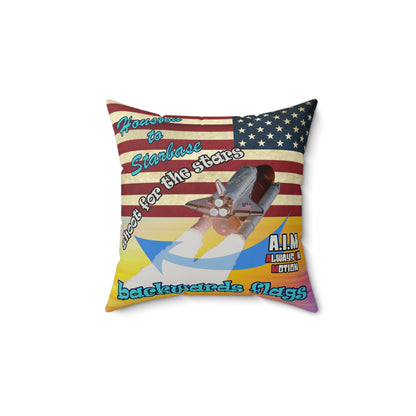 shoot for the stars - Faux Suede Square Pillow - (color blur)