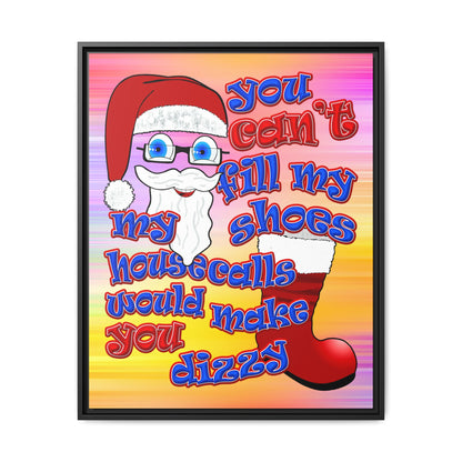 santa's shoes - framed canvas art (color blur)