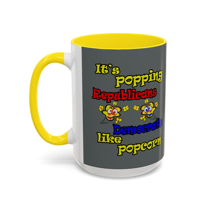 popping like popcorn - Accent Mug (dark grey)