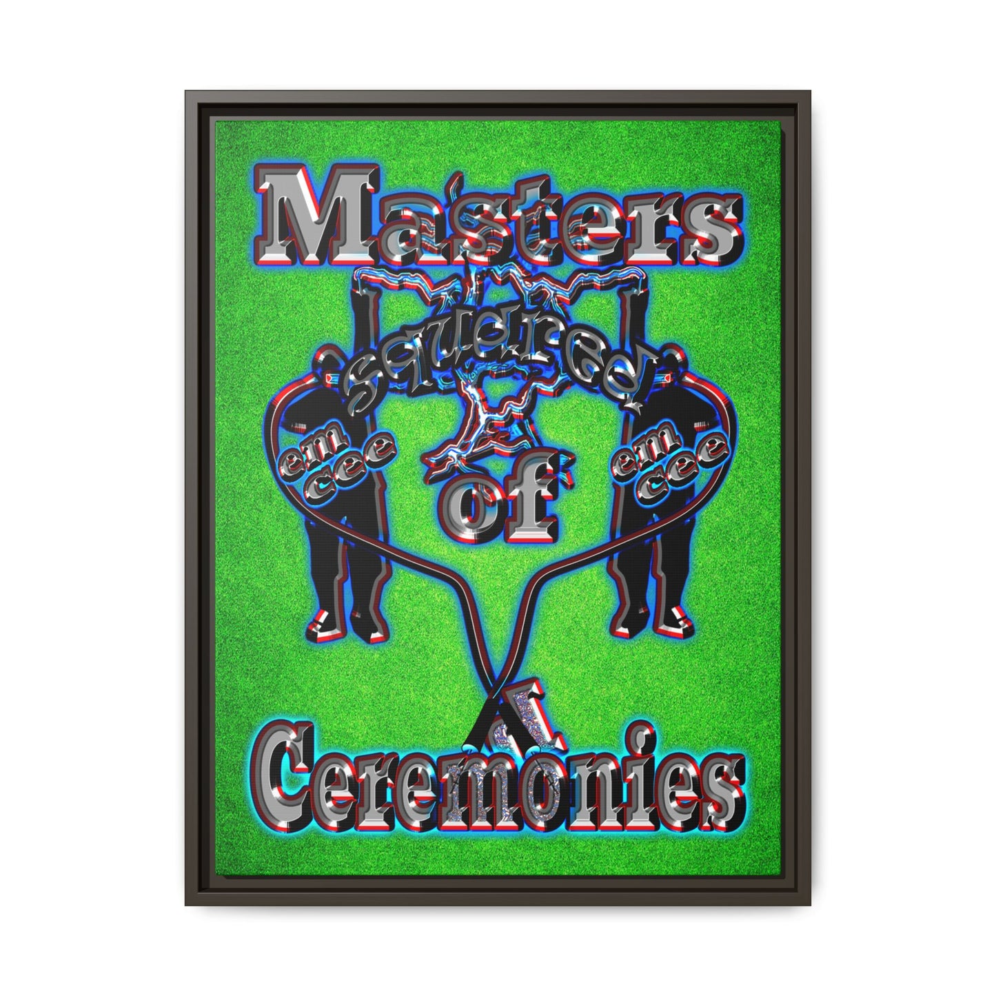 em cee squared - framed canvas art (green turf)