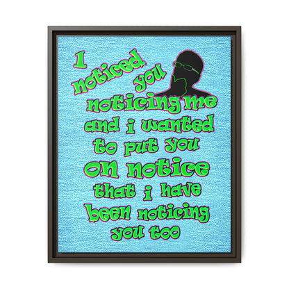 noticed you noticing - framed canvas art (faded blue)