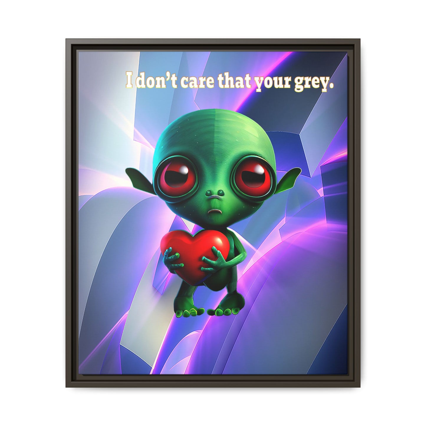 I don't care that your grey - framed canvas art (grey-pink wave)