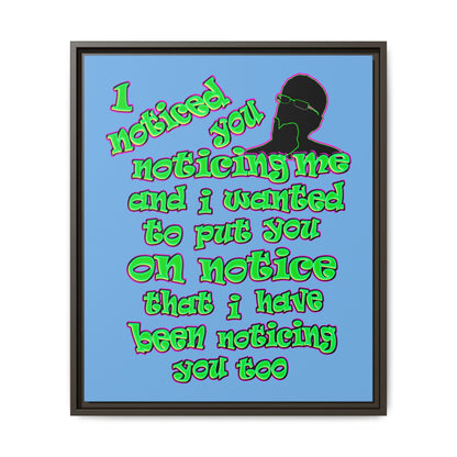 noticed you noticing - framed canvas art (light blue)