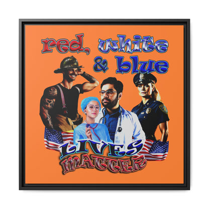 rw&b lives matter - framed canvas art (crusta)