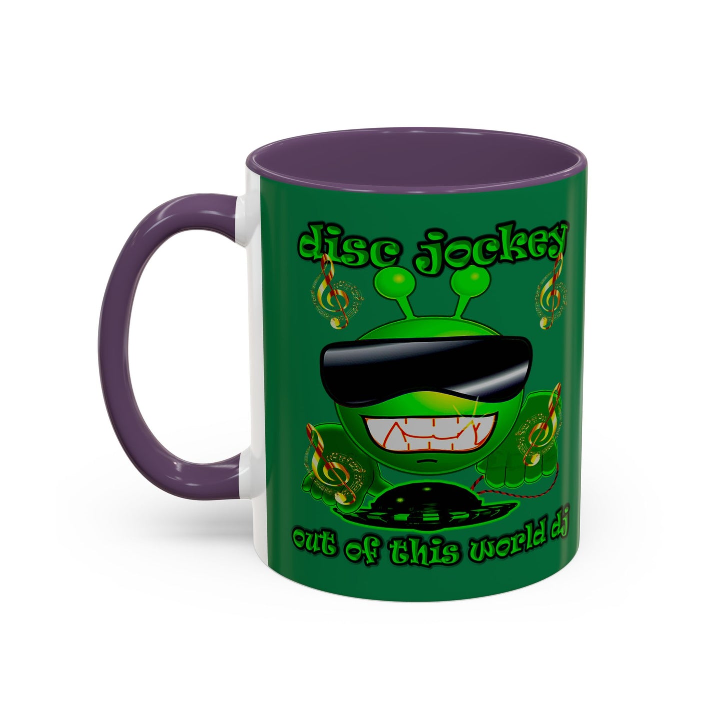 disc jockey - Accent Mug (dark green)