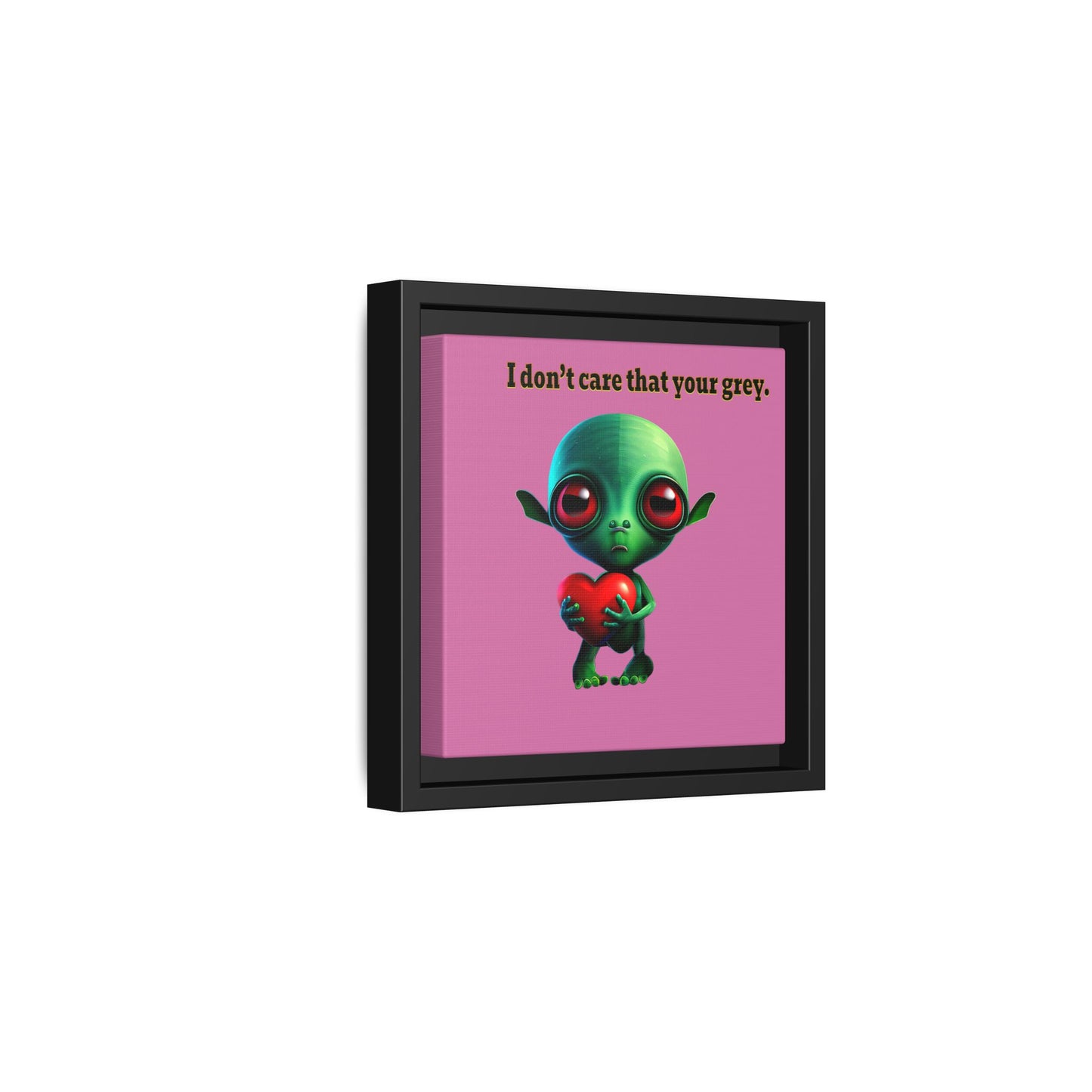 I don't care that your grey - framed canvas art (light pink)