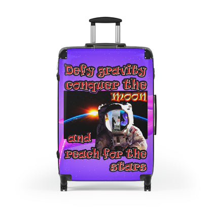 defy conquer reach - suitcase (purple-pink wave)