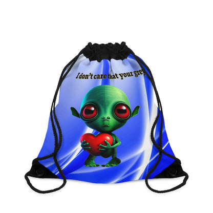 I don't care that your grey - Drawstring Bag (blue-white wave)