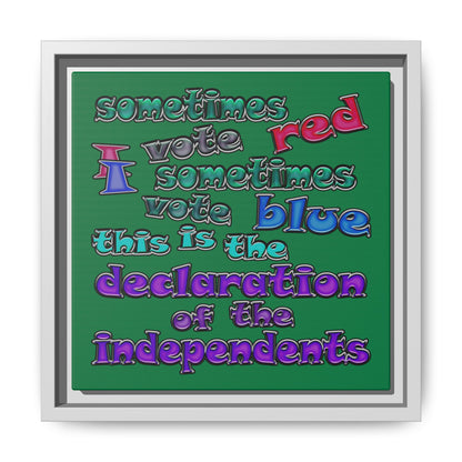 declaration of the independents - framed canvas art (dark green)
