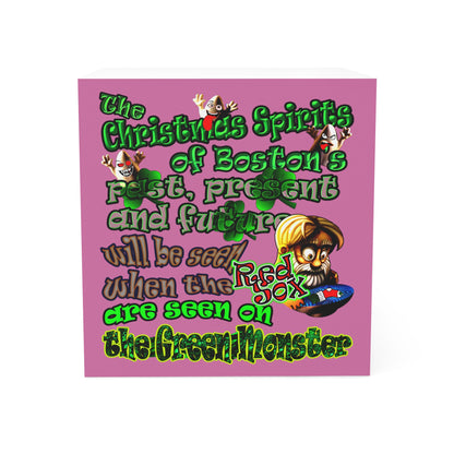 christmas spirits of boston - note cube (light pink)