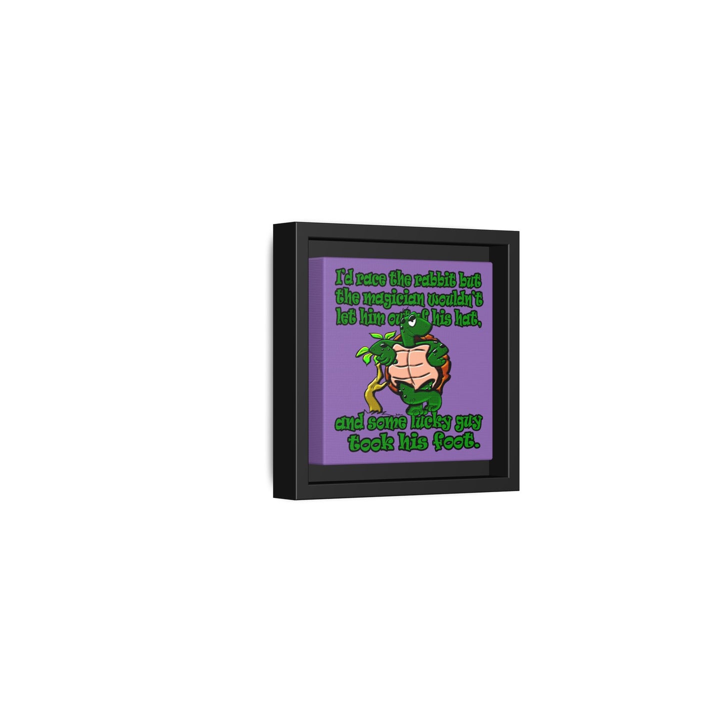turtle race - framed canvas art (light purple)