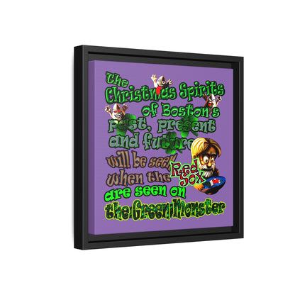 christmas spirits of boston - framed canvas art (light purple)