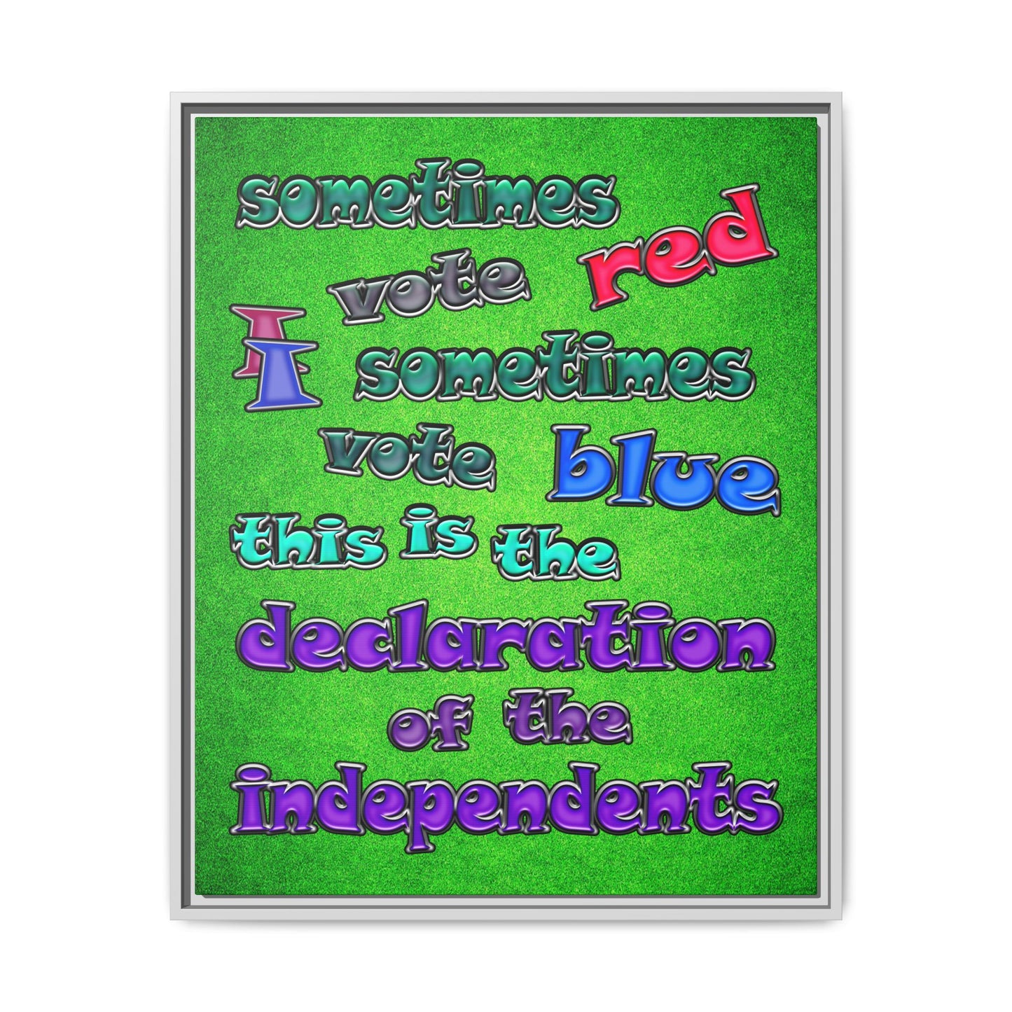 declaration of the independents - framed canvas art (green turf)
