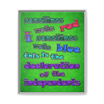 declaration of the independents - framed canvas art (green turf)