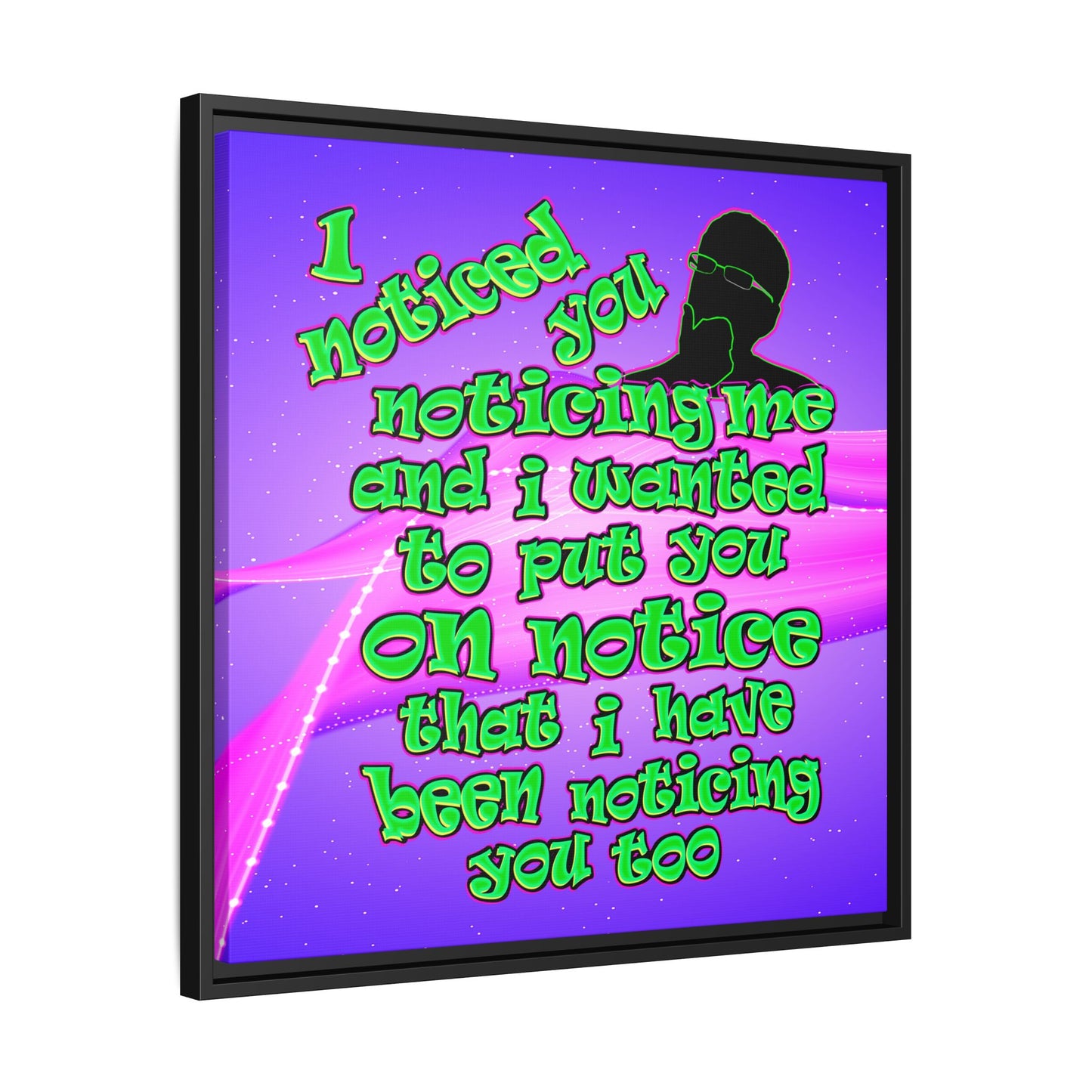 noticed you noticing - framed canvas art (purple-pink wave)