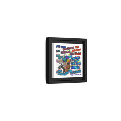 drop the beat - framed canvas art (white)