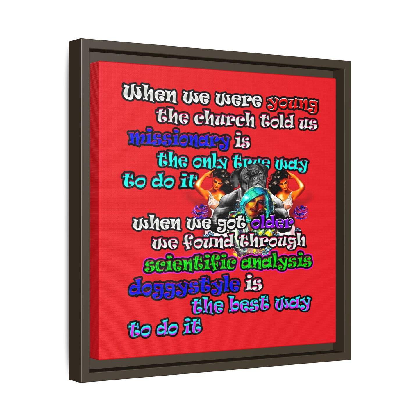 doggystyle - framed canvas art (red)