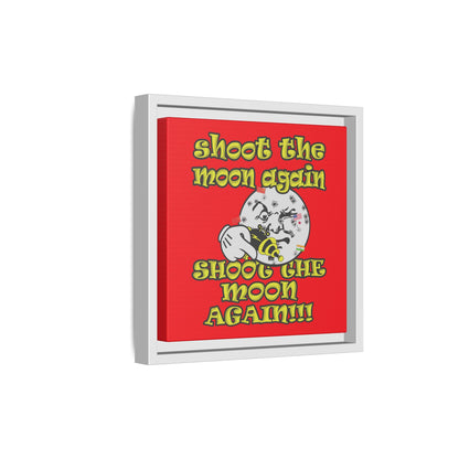 shoot the moon again - framed canvas art (red)