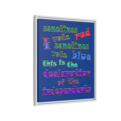declaration of the independents - framed canvas art (dark blue)
