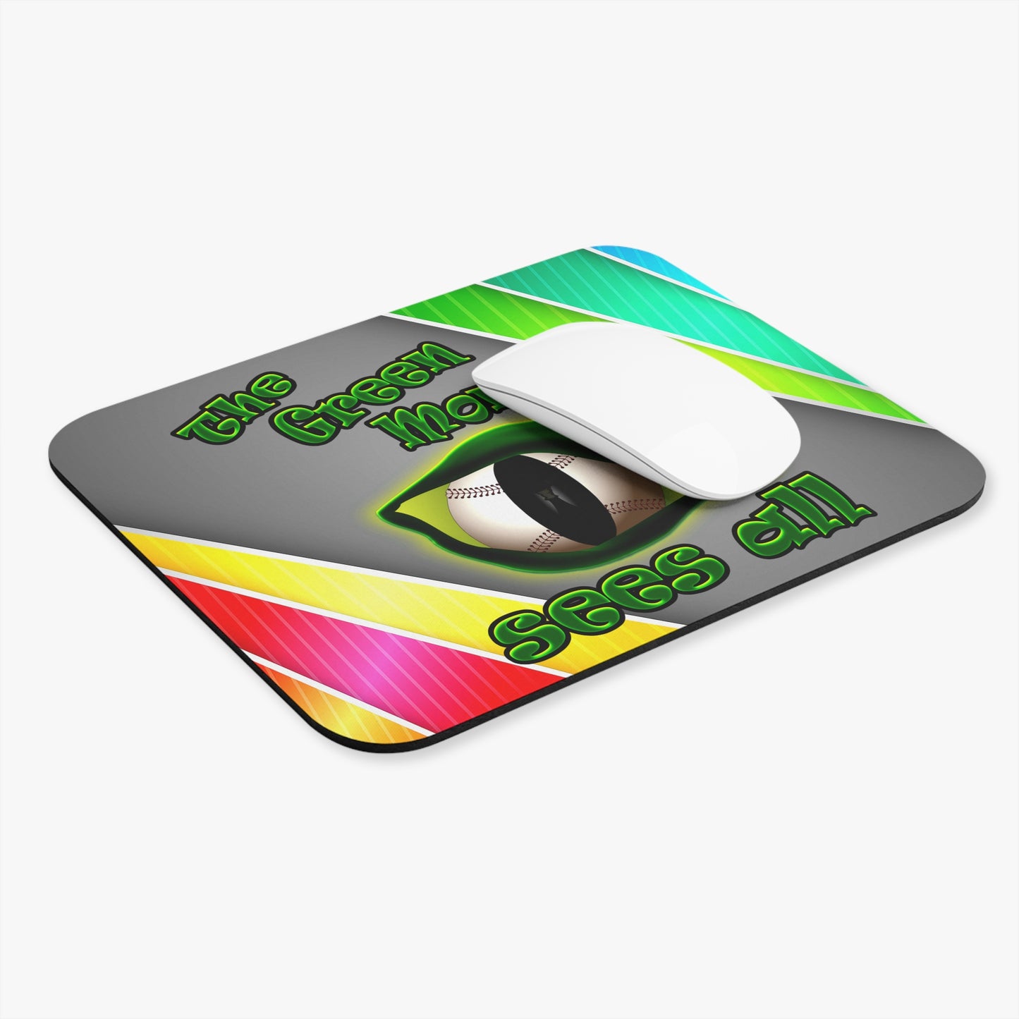 green monster - Mouse Pad (Rectangle) (rainbow split)