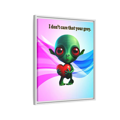 I don't care that your grey - framed canvas art (light blue-pink wave)