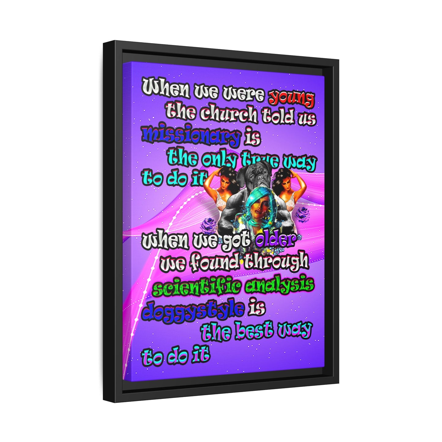 doggystyle - framed canvas art (purple-pink wave)