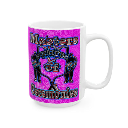 em cee squared - White Mug (pink swirl)