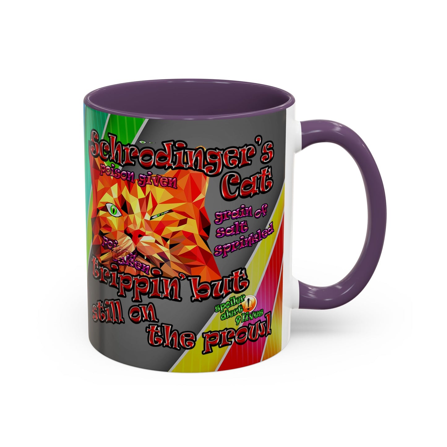 schrodinger's cat - Accent Mug (rainbow split)
