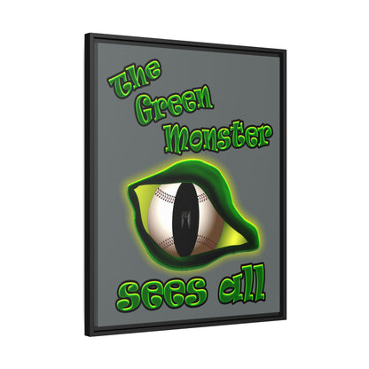 green monster - framed canvas art (dark grey)