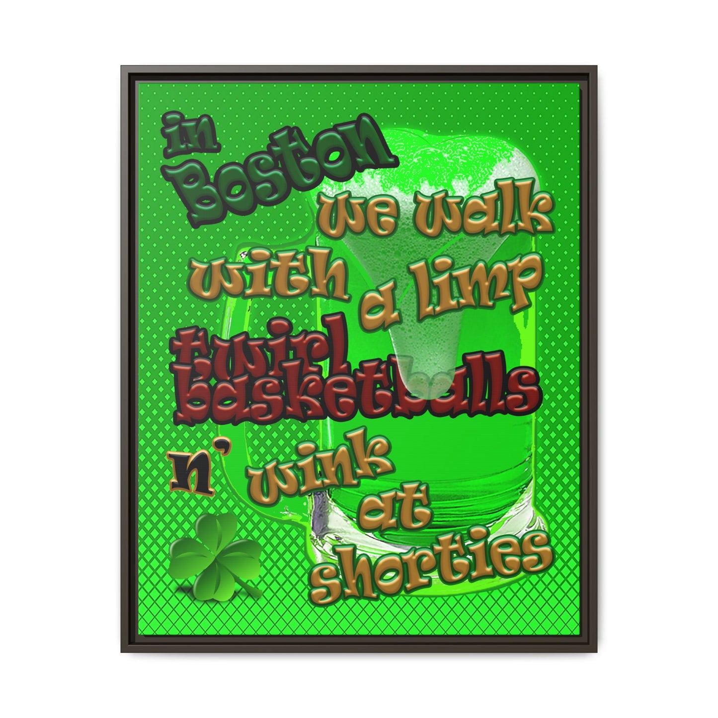 celtics logo - framed canvas art (logo green)