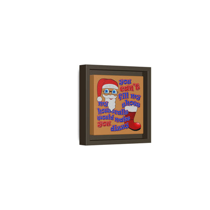 santa's shoes - framed canvas art (light brown)