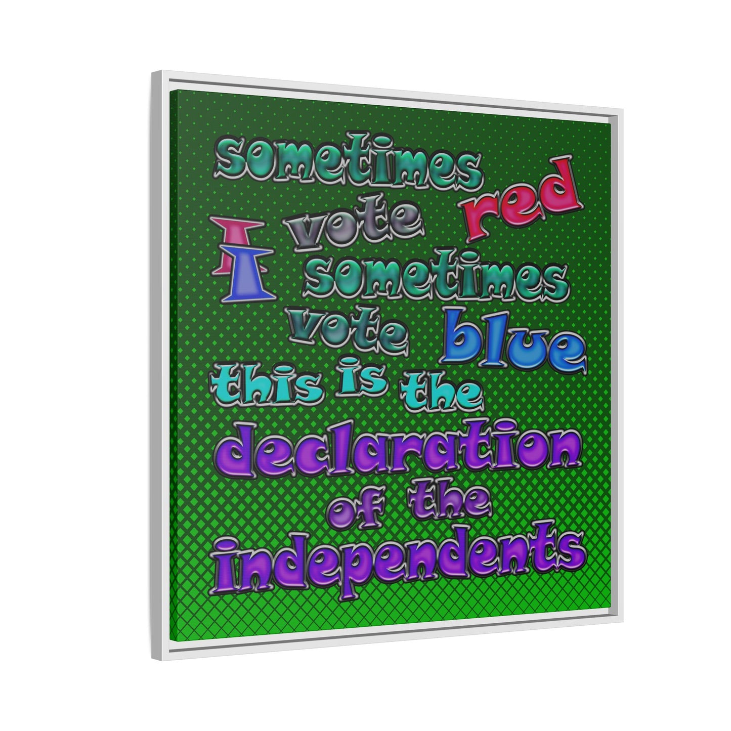 declaration of the independents - framed canvas art (logo green)