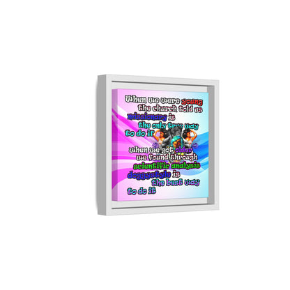 doggystyle - framed canvas art (light blue-pink wave)