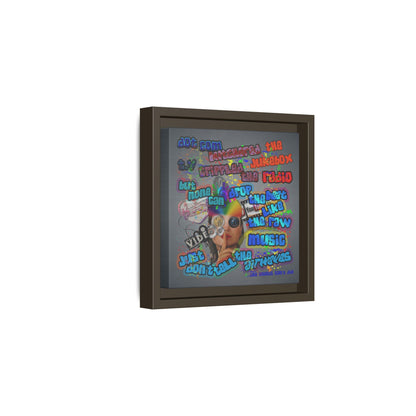 drop the beat - framed canvas art (grey-light grey)