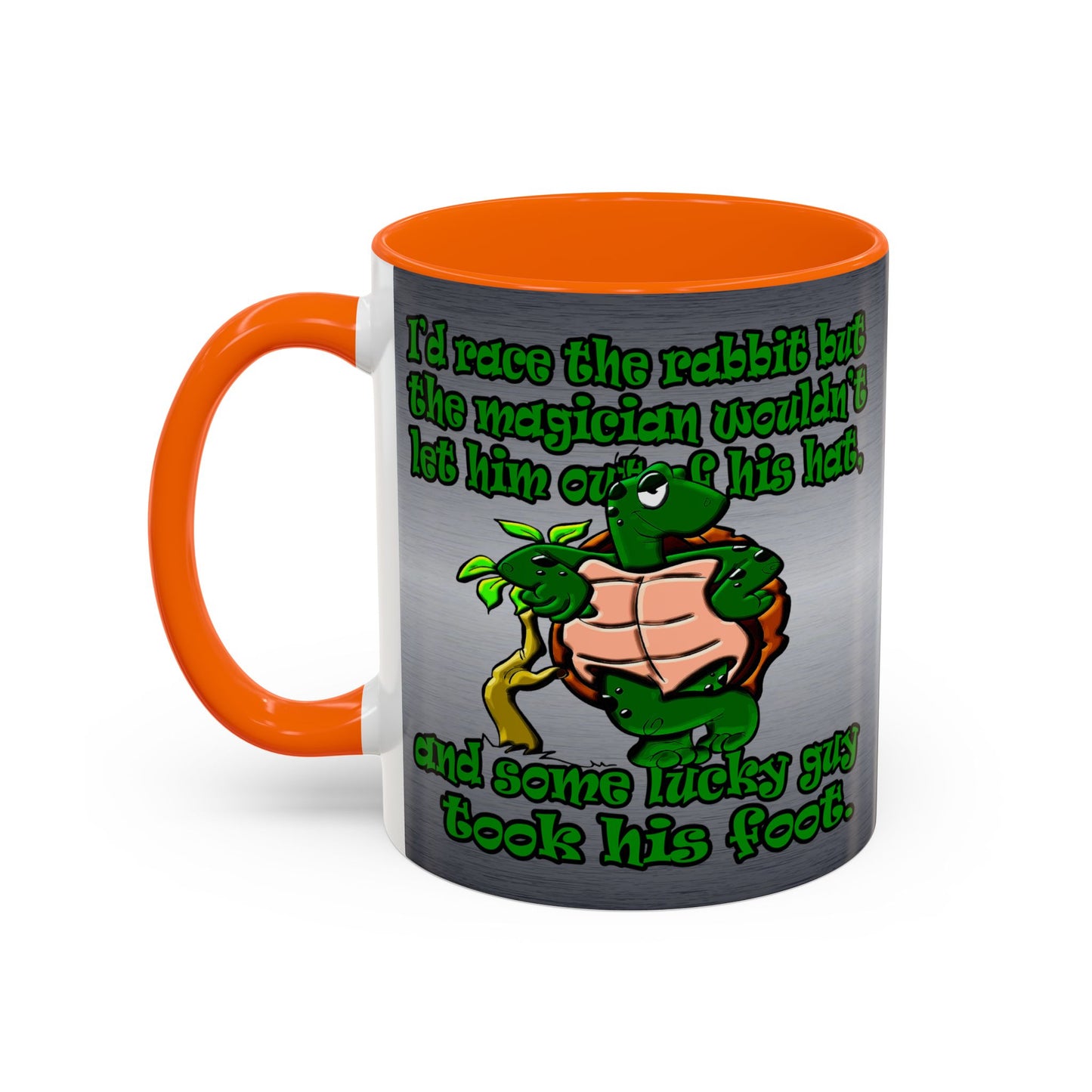 turtle race - Accent Mug (brushed nickel)