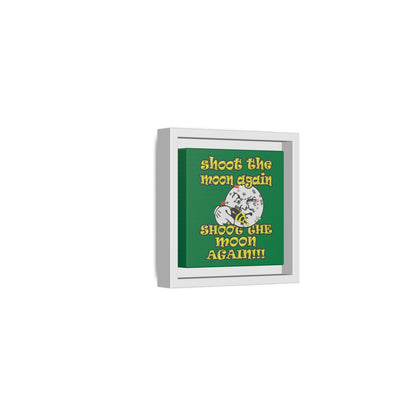 shoot the moon again - framed canvas art (dark green)