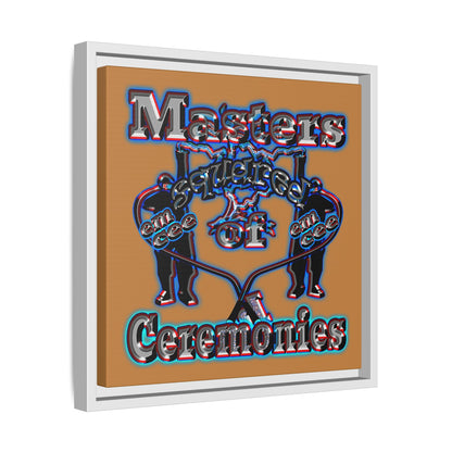em cee squared - framed canvas art (light brown)