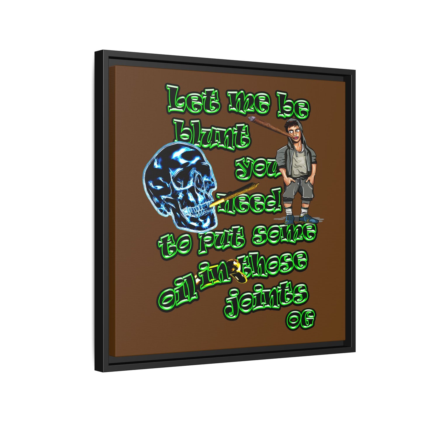 og - framed canvas art (brown)