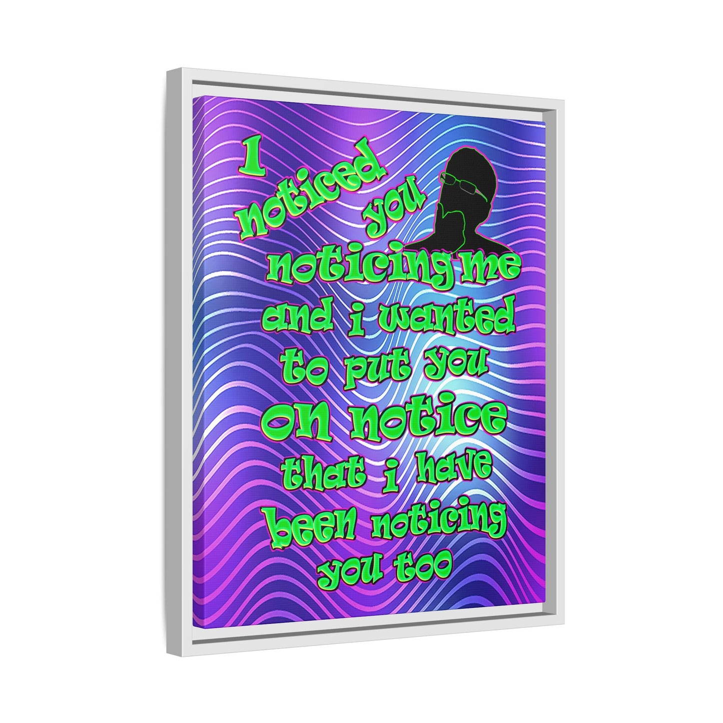 noticed you noticing - framed canvas art (purple wave)