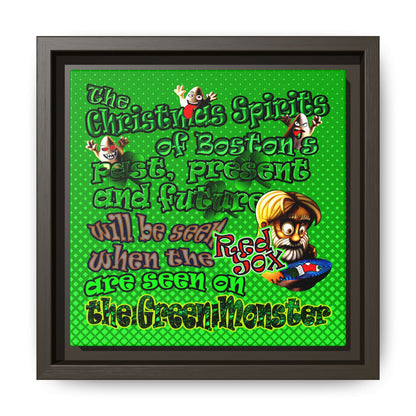 christmas spirits of boston - framed canvas art (logo green)