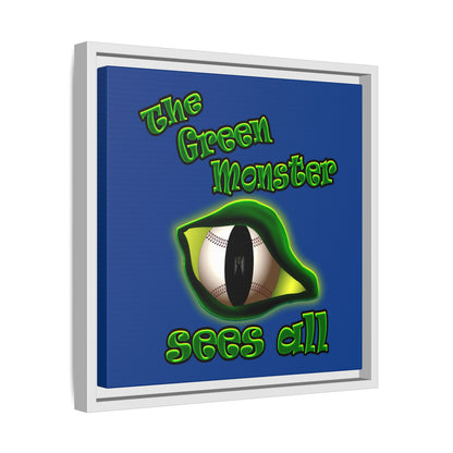 green monster - framed canvas art (dark blue)