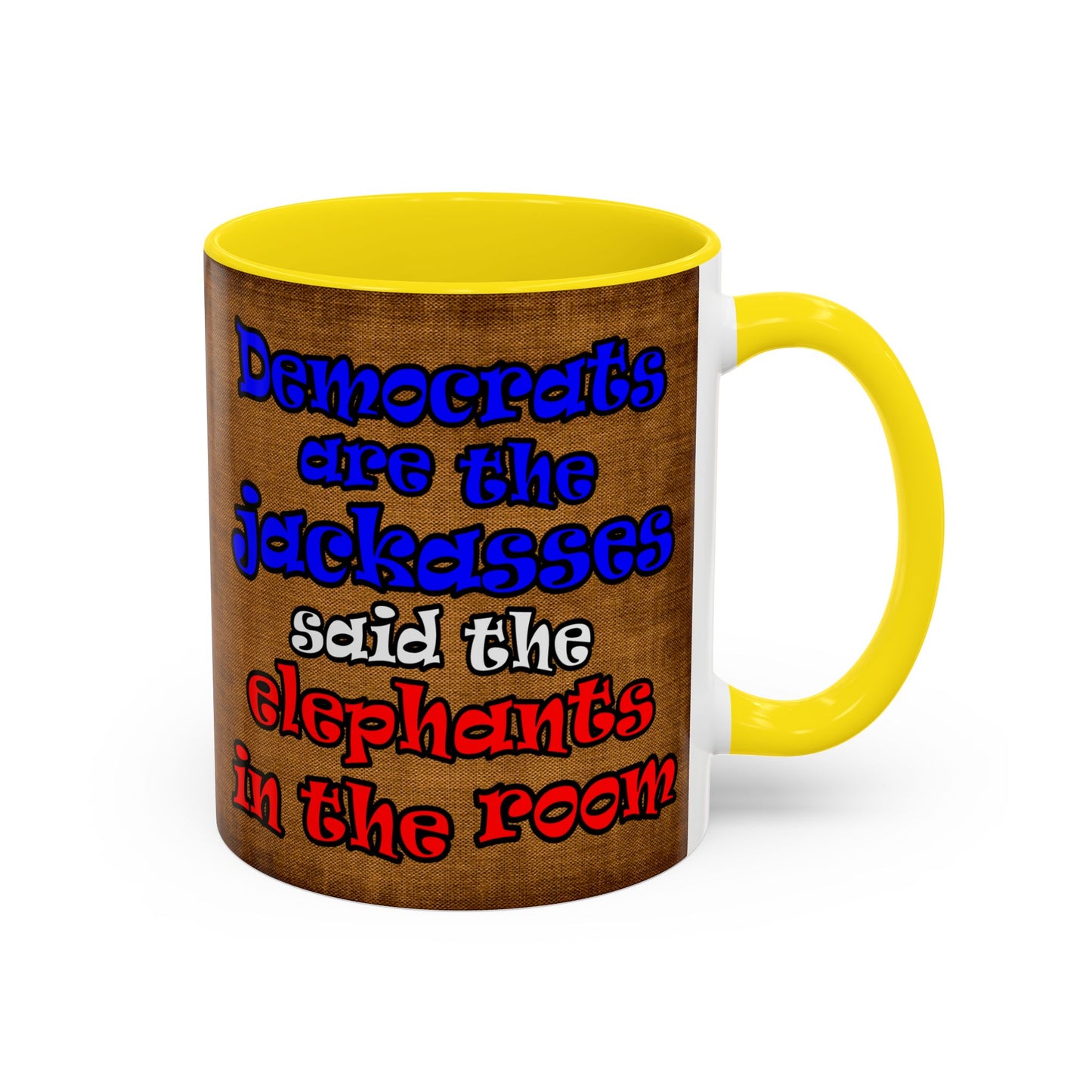 donkeys and elephants - Accent Mug (brown papyrus)