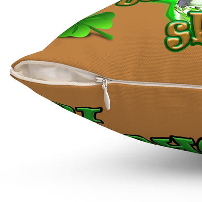 celtics logo - Spun Polyester Square Pillow - (light brown)