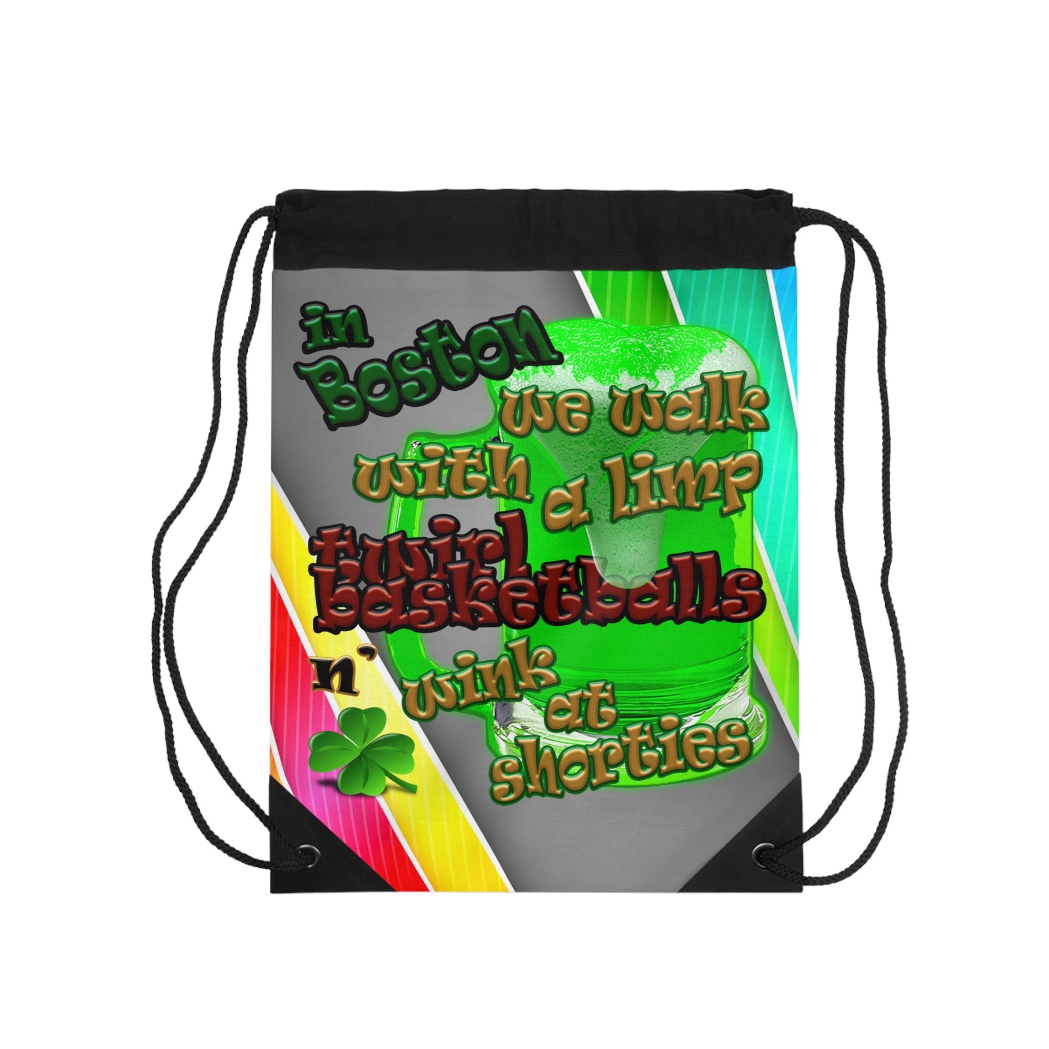 celtics logo - Drawstring Bag (rainbow split)